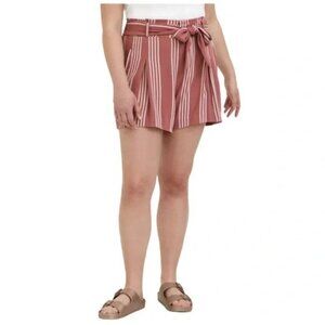 Torrid Self Tie‎ Mid Short Stripe Dusty Rose Polyester NWT Women's Size 20